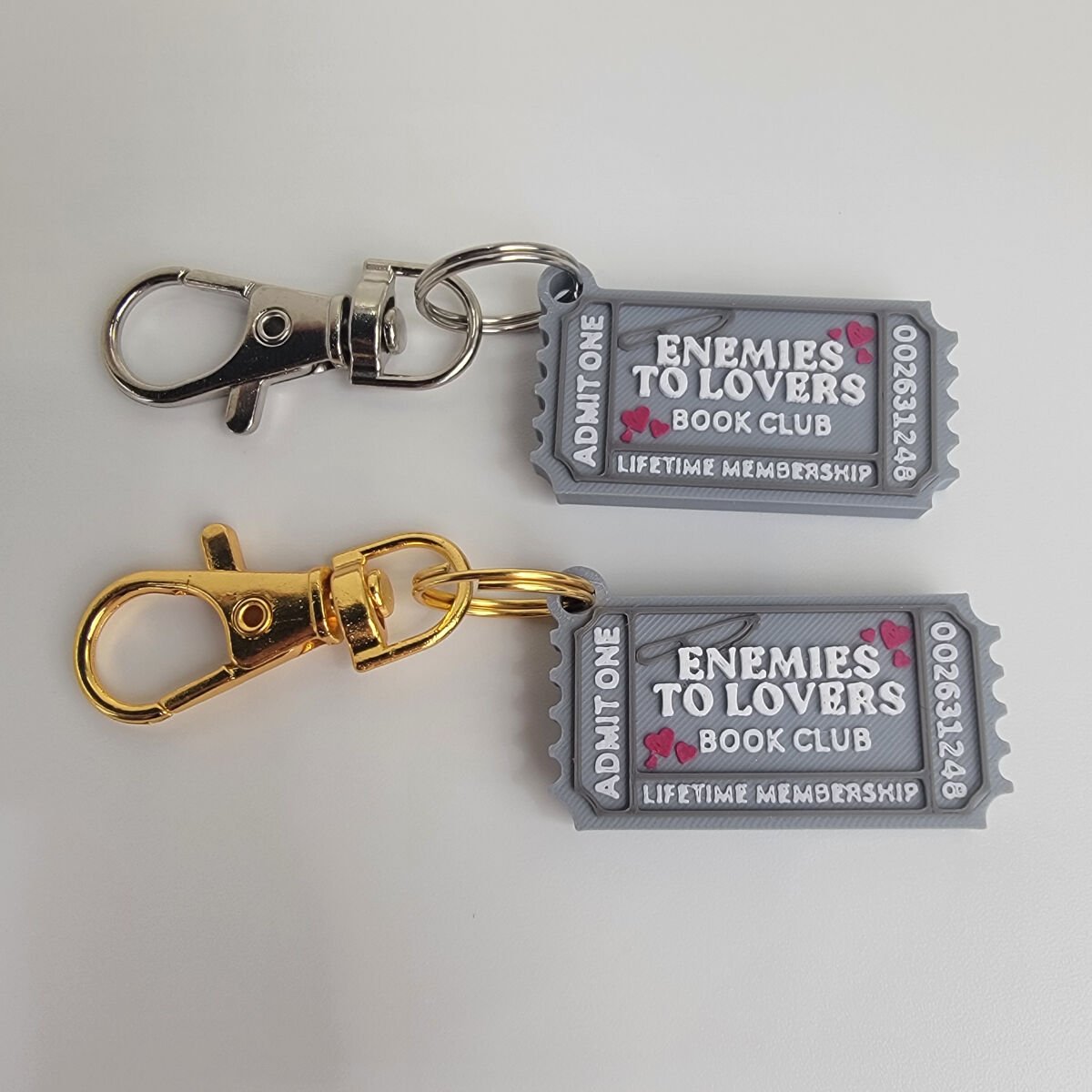 Keychain - Enemies to Lovers Book Club Ticket - Image 3